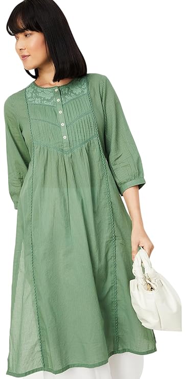 Max Women's Cotton Blend Regular Fit Casual Kurta