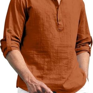 Zombom Cotton Polyester Blend Solid Casual Regular Fit Mandarin/Chinese Collor Short Kurta for Men